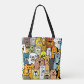 Illustratief ontwerp van honden tote bag (Achterkant)