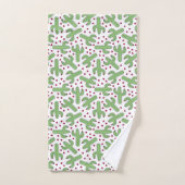 Illustratief patroon Cactus & Roze bloemen Bad Handdoek (Handdoek)