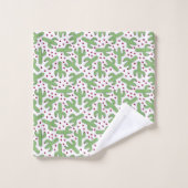 Illustratief patroon Cactus & Roze bloemen Bad Handdoek (Wasdoekje)