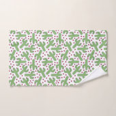 Illustratief patroon Cactus & Roze bloemen Bad Handdoek (Handdoek)