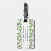 Illustratief patroon Cactus & Roze bloemen Bagagelabel (Achterkant verticaal)