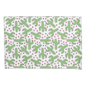 Illustratief patroon Cactus & Roze bloemen Kussensloop (Voorkant-Links)