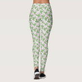 Illustratief patroon Cactus & Roze bloemen Leggings (Achterkant)