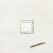 Illustratief patroon Cactus & Roze bloemen Post-it® Notes (Op bureau)