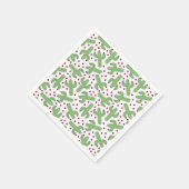 Illustratief patroon Cactus & Roze bloemen Servet (Hoek)