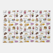 Illustratief patroon van koffie- en komfort-eten theedoek (Horizontaal)