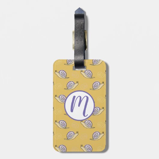 Illustratief patroon voor slakken en cirkels bagagelabel (Achterkant verticaal)