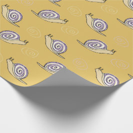 Illustratief patroon voor slakken en cirkels cadeaupapier