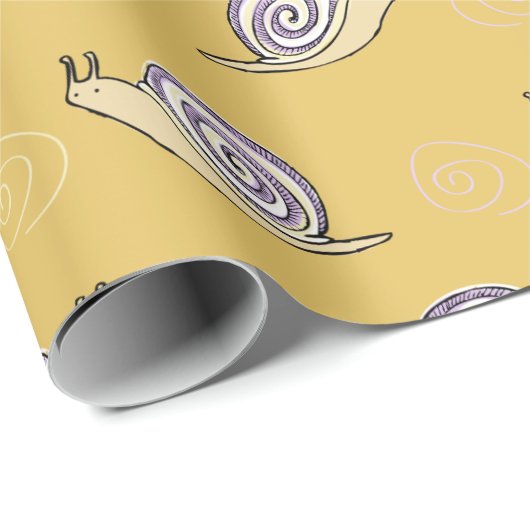 Illustratief patroon voor slakken en cirkels cadeaupapier (Rol Hoek)