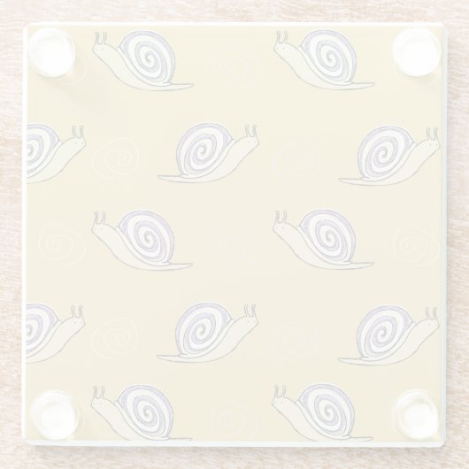 Illustratief patroon voor slakken en cirkels glazen onderzetter (Achterkant)