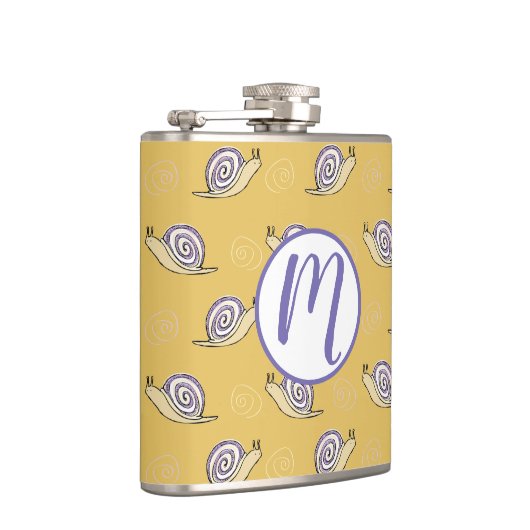 Illustratief patroon voor slakken en cirkels heupfles (Rechts)