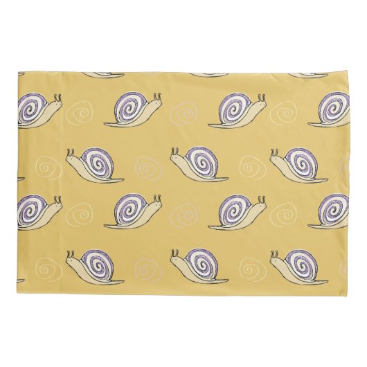 Illustratief patroon voor slakken en cirkels kussensloop (Achterkant)