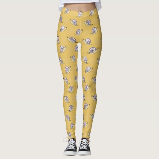 Illustratief patroon voor slakken en cirkels leggings (Voorkant)