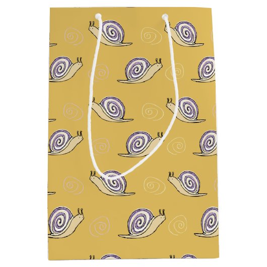Illustratief patroon voor slakken en cirkels medium cadeauzakje (Voorkant)