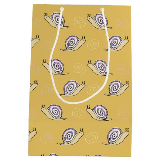 Illustratief patroon voor slakken en cirkels medium cadeauzakje (Achterkant)