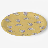 Illustratief patroon voor slakken en cirkels papieren bordje (Gekanteld)