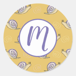 Illustratief patroon voor slakken en cirkels ronde sticker