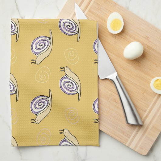 Illustratief patroon voor slakken en cirkels theedoek (Quarter Fold)