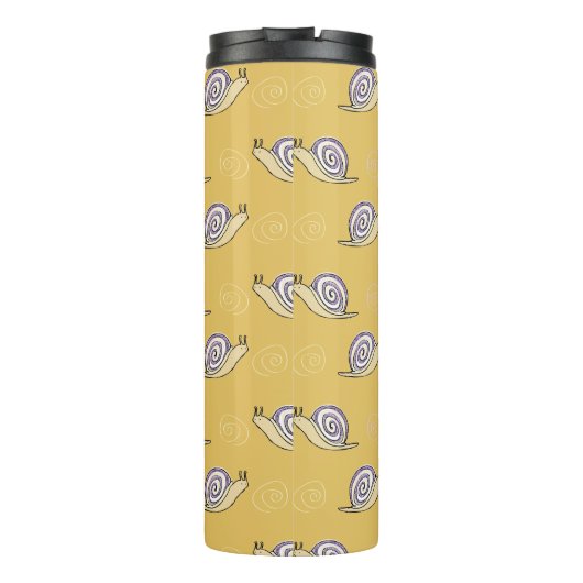 Illustratief patroon voor slakken en cirkels thermosbeker (Achterkant)