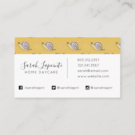 Illustratief patroon voor slakken en cirkels visitekaartje (Achterkant)