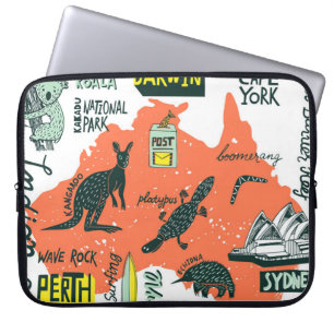 Illustratief poster met handgetekende typografie  laptop sleeve