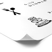 Illustratief programma voor de dag van de bruiloft poster (Hoek)