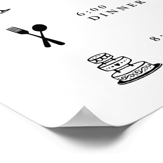 Illustratief programma voor de dag van de bruiloft poster (Hoek)