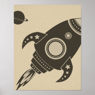 Illustratief Rocket Ship Poster