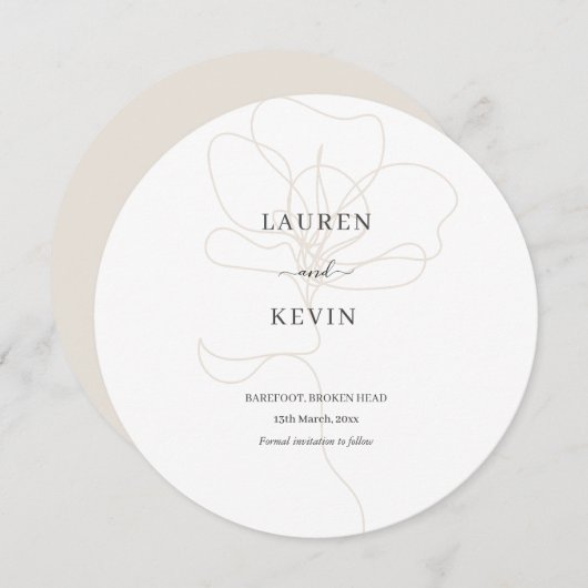 Illustratief Roos behalve de datum in uitnodiging (Voorkant / Achterkant)