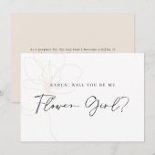 Illustratief Roos Bloemenmeisje-kaartje Bedankkaart (Voorkant / Achterkant)