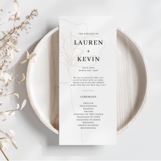 Illustratief Roos Wedding Ceremony-programma