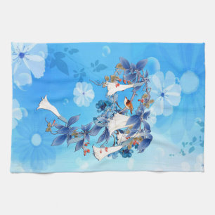 Illustratief Schort van witte Waterverf Moonflower Theedoek