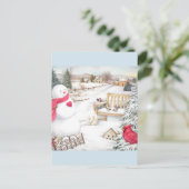 Illustratief Snowmen Winter Wonderland Briefkaart (Staand voorkant)