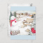 Illustratief Snowmen Winter Wonderland Briefkaart (Voorkant / Achterkant)