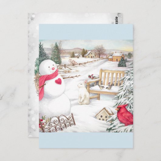 Illustratief Snowmen Winter Wonderland Briefkaart (Voorkant / Achterkant)