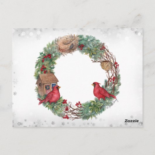 Illustratief Snowmen Winter Wonderland Briefkaart (Achterkant)