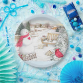 Illustratief Snowmen Winter Wonderland Papieren Bordje (Feest)