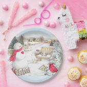 Illustratief Snowmen Winter Wonderland Papieren Bordje (Feest)
