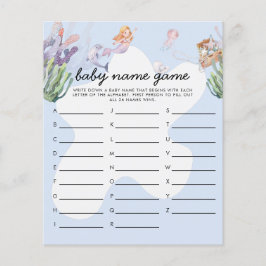 Illustratief spel met naam Mermaid Baby shower