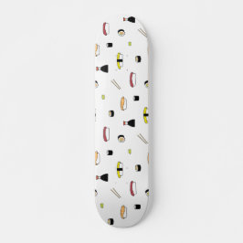Illustratief Sushi Roll Maki Nigiri Food Pattern Persoonlijk Skateboard