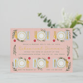 Illustratief tafelgerei folie uitnodiging (Staand Voorkant)