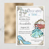 Illustratief thema Assepoester Fairy Tale Kaart (Voorkant / Achterkant)