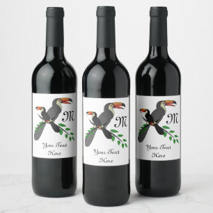 Illustratief Toco Toucan Tropical Bird Wijn Etiket