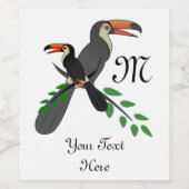 Illustratief Toco Toucan Tropical Bird Wijn Etiket (Enkel label)