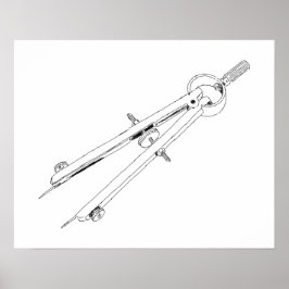 Illustratief trekwerk poster