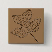 Illustratief Tulp Tree Leaf Vierkante Button 5,1 Cm (Voorkant)