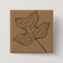 Illustratief Tulp Tree Leaf Vierkante Button 5,1 Cm