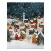 Illustratief van Kerstmis stad in schattig Perfect Poster (Voorkant)