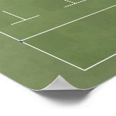 Illustratief veld Rugby van bovenaf Poster (Hoek)