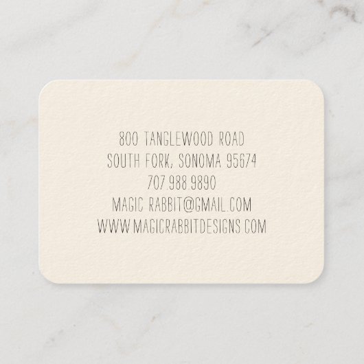 Illustratief Visitekaartje van vogels (Achterkant)